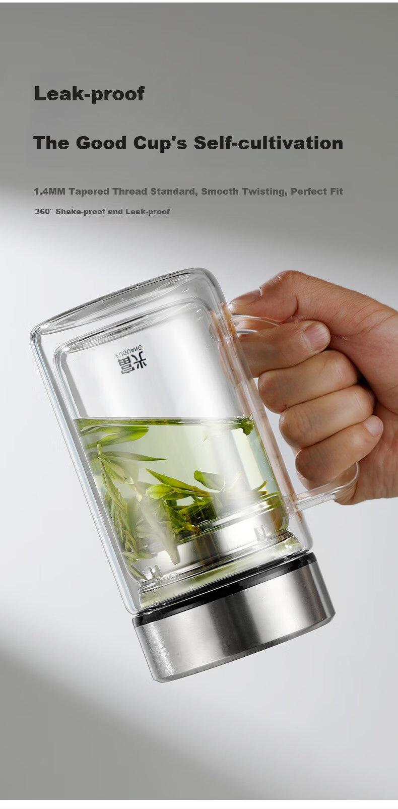 Fuguang Tea Infuser Glass Cup, Office Drinking Tea Mug, High-End Flower Tea Cup for Me 5