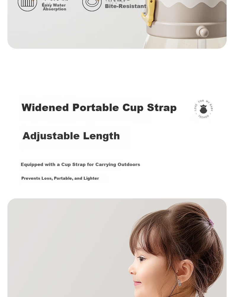 YEEHOO Children's Straw Water Cup Portable Baby PPSU Drinking Cup for Kids 1 Year+ 6