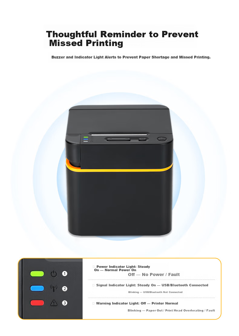 Dongwei 58mm Thermal Receipt Printer Bluetooth Voice Broadcast Meituan Ele.me Takeout Cash Register Paper Receipt Machine Supermarket Convenience Store Billing Machine 6