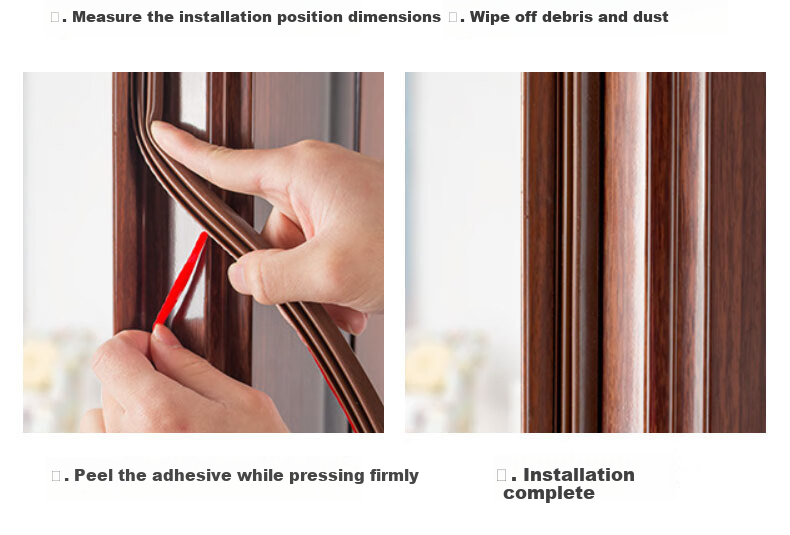 Oumai Anti-theft Door Sealing Strip 10x6mm Weatherproof Soundproof Door Gap Insulation Strip 14
