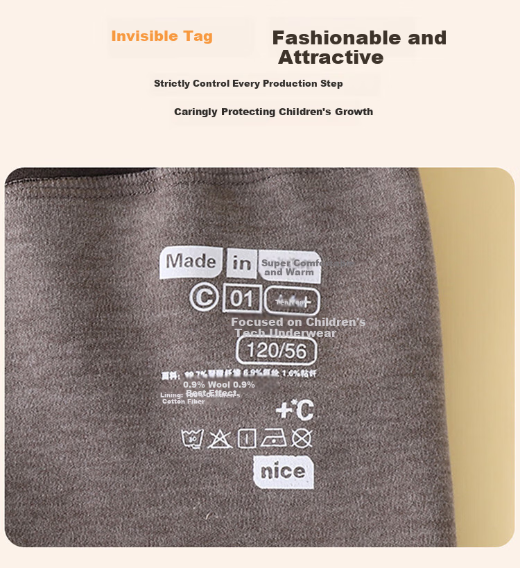 YUZHAOLIN Kids Thermal Pants Unisex Autumn School Uniform Wool Silk Base Layer Coffee Color Size 120 7