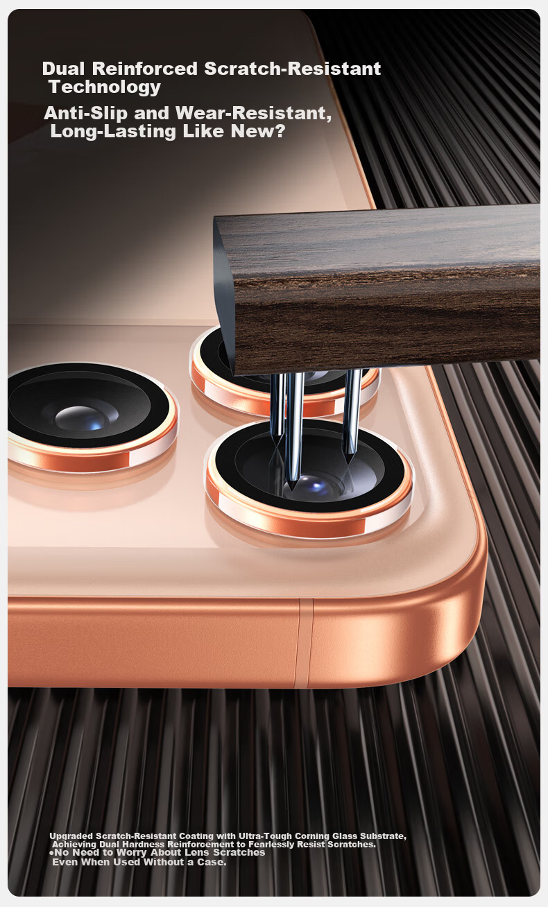 Shanmo [Corning + AR Anti-Reflective Coating] Compatible with iPhone 17 Pro Lens Film Full Coverage Lens Protective Film Independent Lens Non-Bulging Shell 1 Set 11
