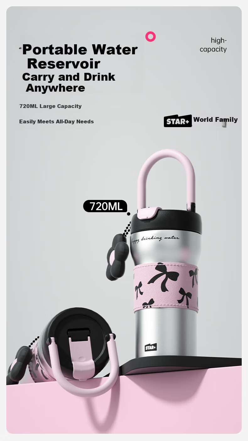 Shijia Large Capacity Insulated Water Bottle for Women High-Value Ceramic Liner Portable Coffee Cup Office Desktop Mug 5