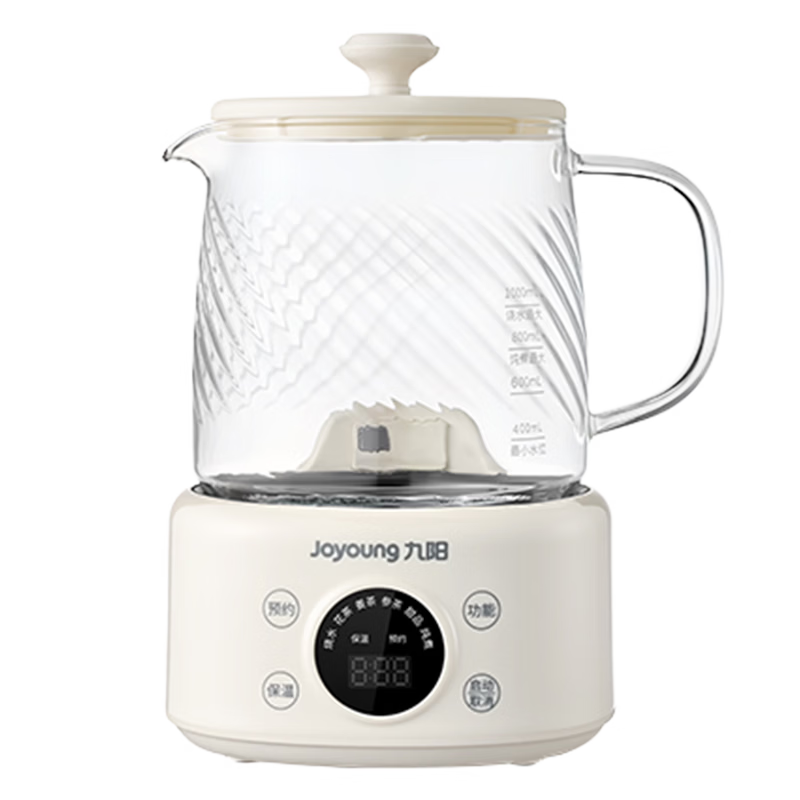 Joyoung Health Pot All-Glass Tea Maker Silent Stewing 0 Metal 0 Glue Constant Temperature 800W High Power Kettle WY-PR2105 (1L)