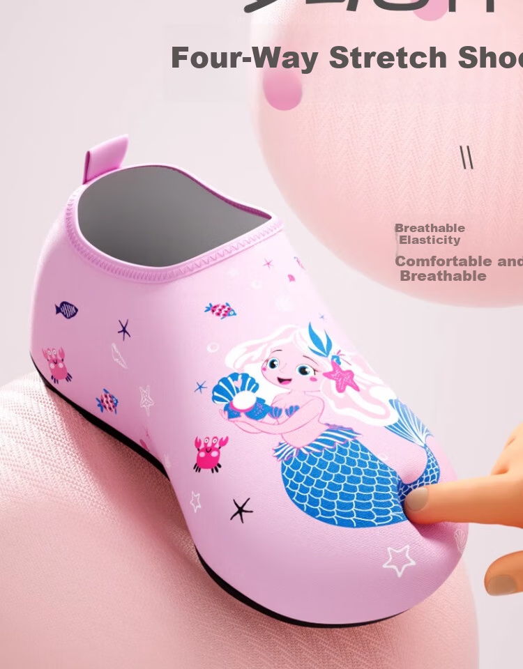 Youyou Kids Beach Shoes Water Park Non-Slip Cut-Resistant Water Swimming Soft Sole Creek Shoes 92801 Pink Mermaid M 6