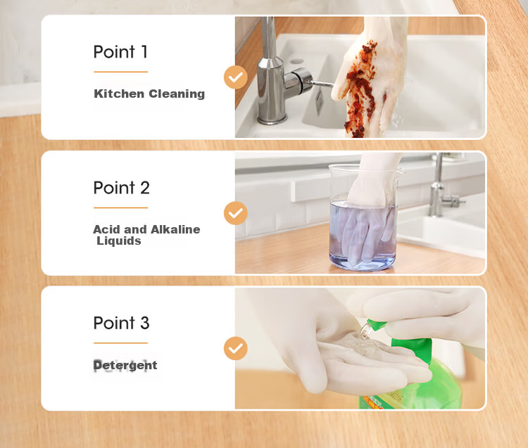 Meiliya Nitrile Gloves Kitchen Dishwashing Workwear Durable Rubber Waterproof Cleaning Cooking Household Gloves 10