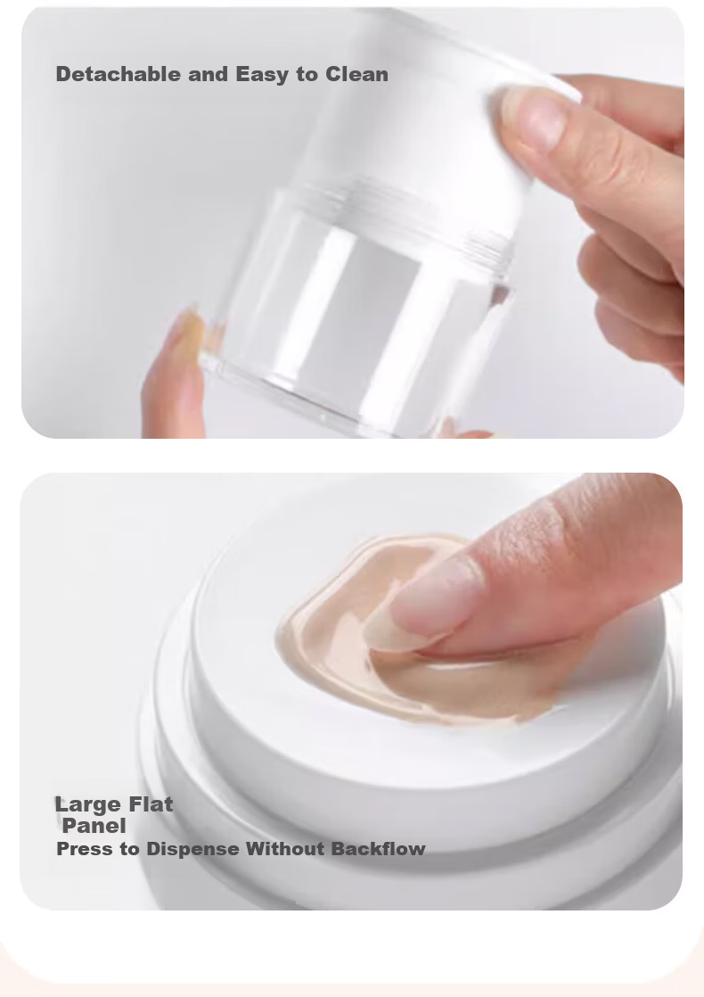 Chense Vacuum Pump Dispenser Bottle, 50ml, Travel-Sized, Skincare Sample Empty Bottle, Face Cream Dispenser, 1 Piece 17