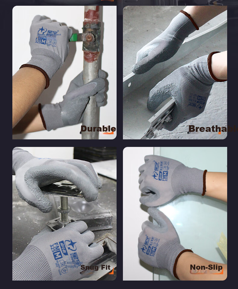 Xingyu Labor Protection Gloves 12 Pairs M Size Wear-Resistant Non-Slip Industrial Work Gloves for Construction Carpentry Labor Protection 8