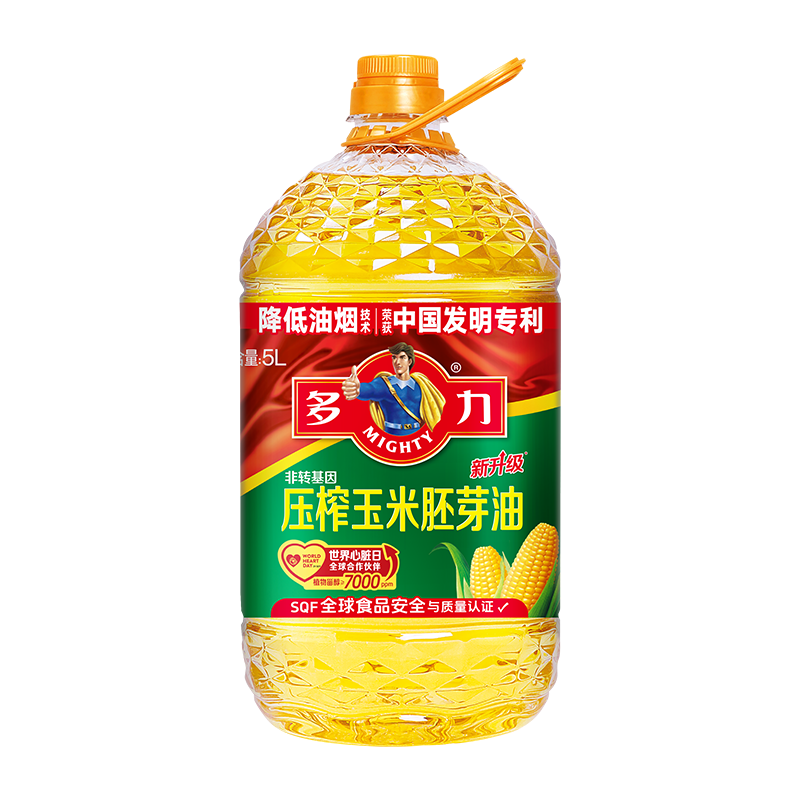 多力压榨玉米胚芽油5L 非转基因食用油