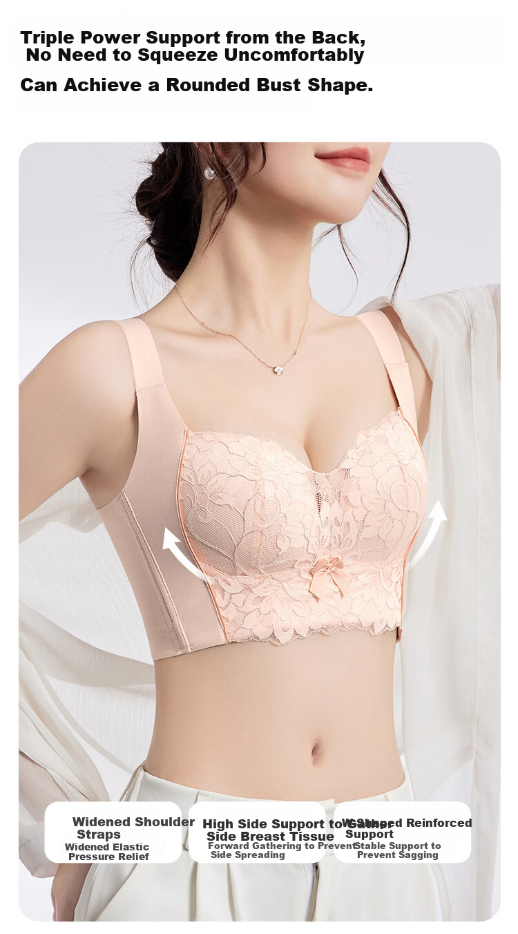 GRACEWELL Lace Push-Up Shaping Bra for Small Bust, Lift and Gather, Anti-Sagging, Side Support, Summer Bra 4