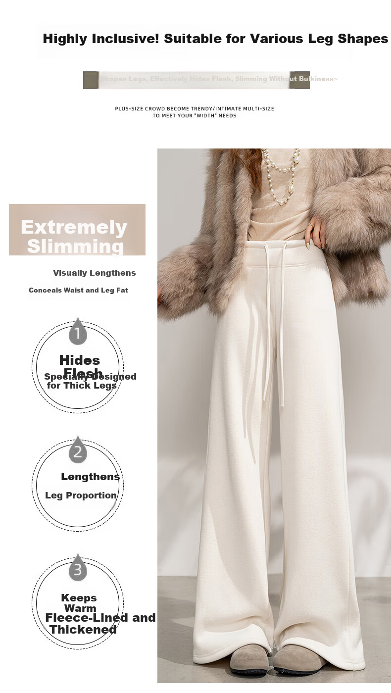 MiiOW American-Style Sports Pants for Women, 2026 New Spring And Summer High-Waist Straight-Leg Loose Casual Sweatpants Wide-Leg Trousers 7