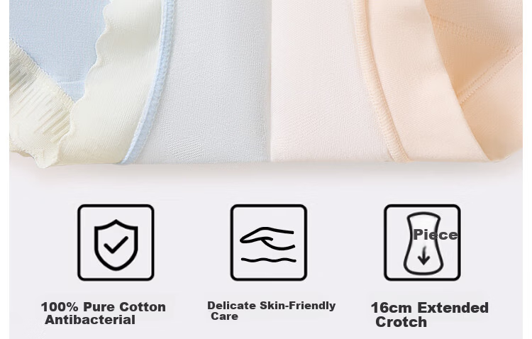 Langsha High-Waist Cotton Women's Boxer Briefs 10A Antibacterial Extended Crotch 50S Cotton Tummy Control Four-Point Underwear 9