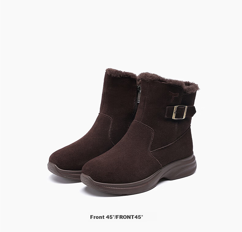 Red Dragonfly Fleece Lined Warm Snow Boots Thickened Classic Northeast Cotton Boots Women's Casual Ankle Boots WTC443801R Black Size 38 8