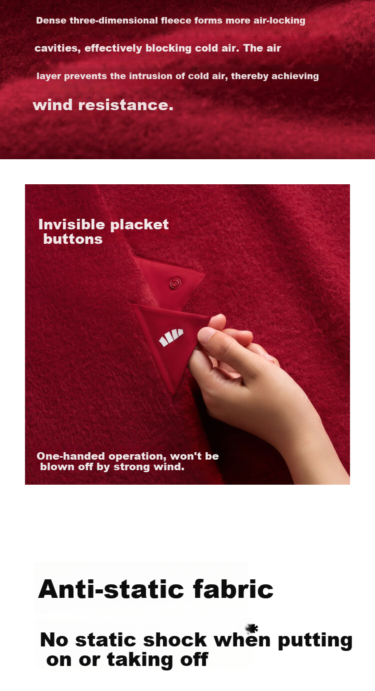Beneunder Scarf Red Wool Warm Shawl Gift Box for Girlfriend Elders Women's Day Birthday Year of Birth Celebration 9