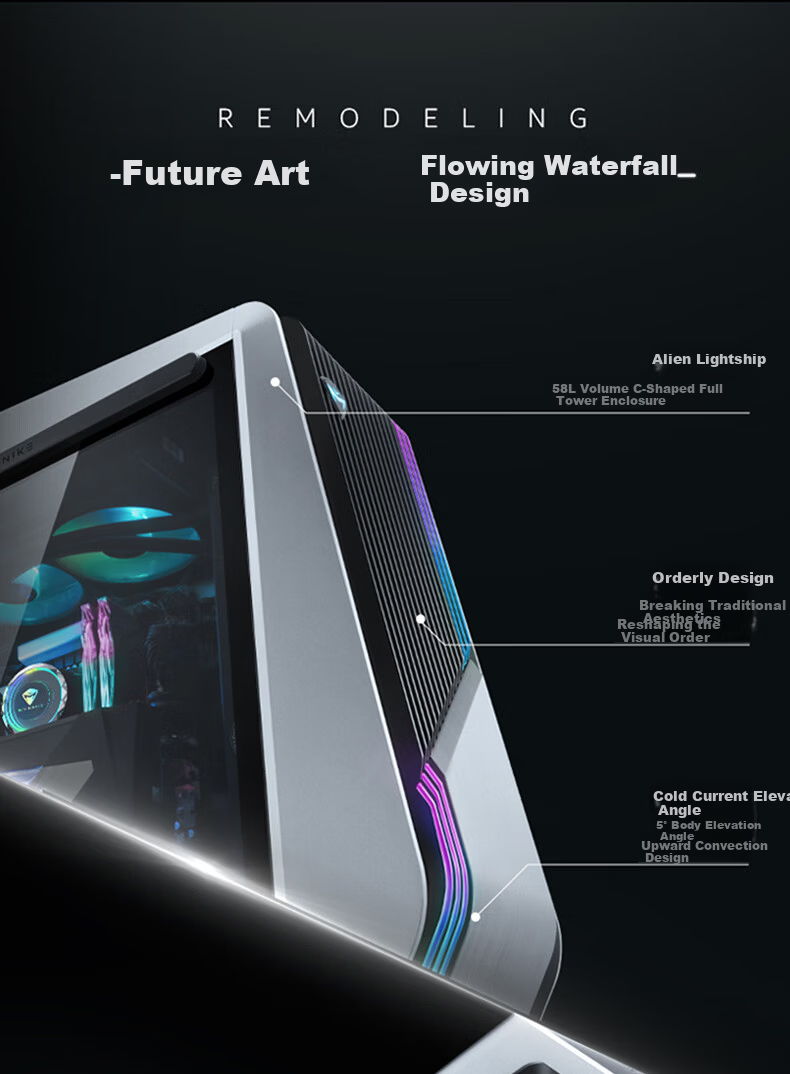 MACHENIKE Dawn High-Performance Gaming Desktop Computer (I7-14700KF, 32GB DDR5, 1TB SSD, RTX5070Ti, 360mm Liquid Cooling) 3