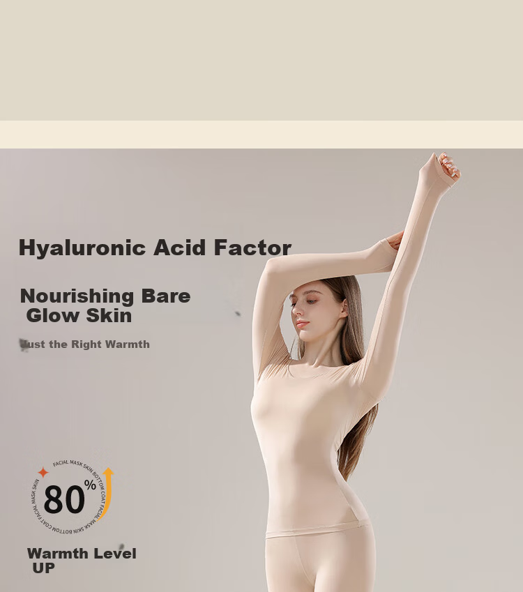 LangSha Women's Thermal Underwear Set Autumn Base Layer Skin Care High Elastic Slim Seamless Thin Warm Winter 8