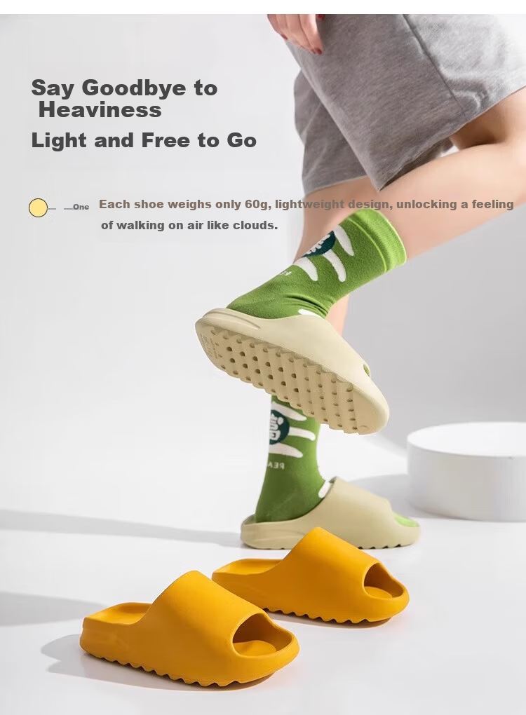 Guoluofi Coconut Slippers Men Summer Thick Sole Soft Home Couple Outdoor Wear White Size 39-40 7