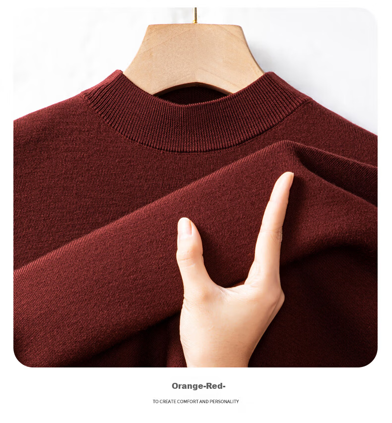 Hengyuanxiang Fine Spun Wool Thickened Half Turtleneck Men's 100% Pure Wool Winter New Knit Sweater Machine Washable 13