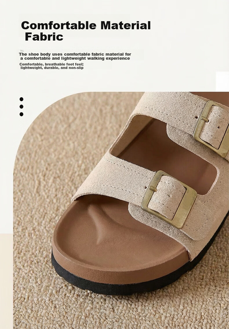 FOOTOPPO Birkenstock Style Women's Comfortable Outdoor Summer Slip-On Sandals Non-Slip Thick Sole Durable Summer Slippers 4