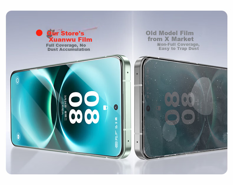 LLUNC [2-Pack] Tempered Glass Screen Protector for Huawei Enjoy 70X And Enjoy 70X Active Edition, Full Coverage Curved Screen Ultra-Clear Ultra-Thin Shatterproof Anti-Fingerprint Protective Film 4