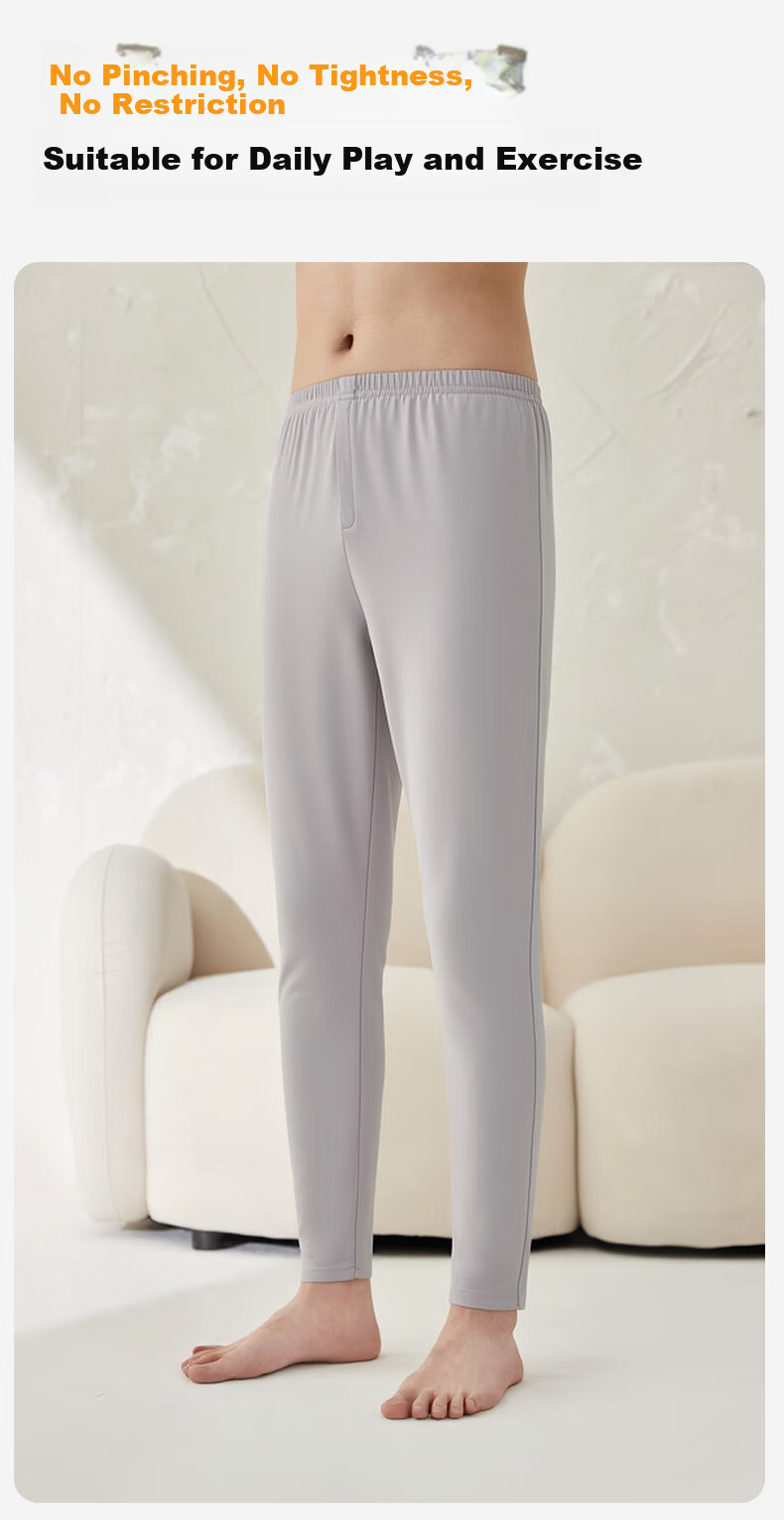 Dingguagua Boys Thermal Cotton Long Johns Winter Pants Gray 170cm 9