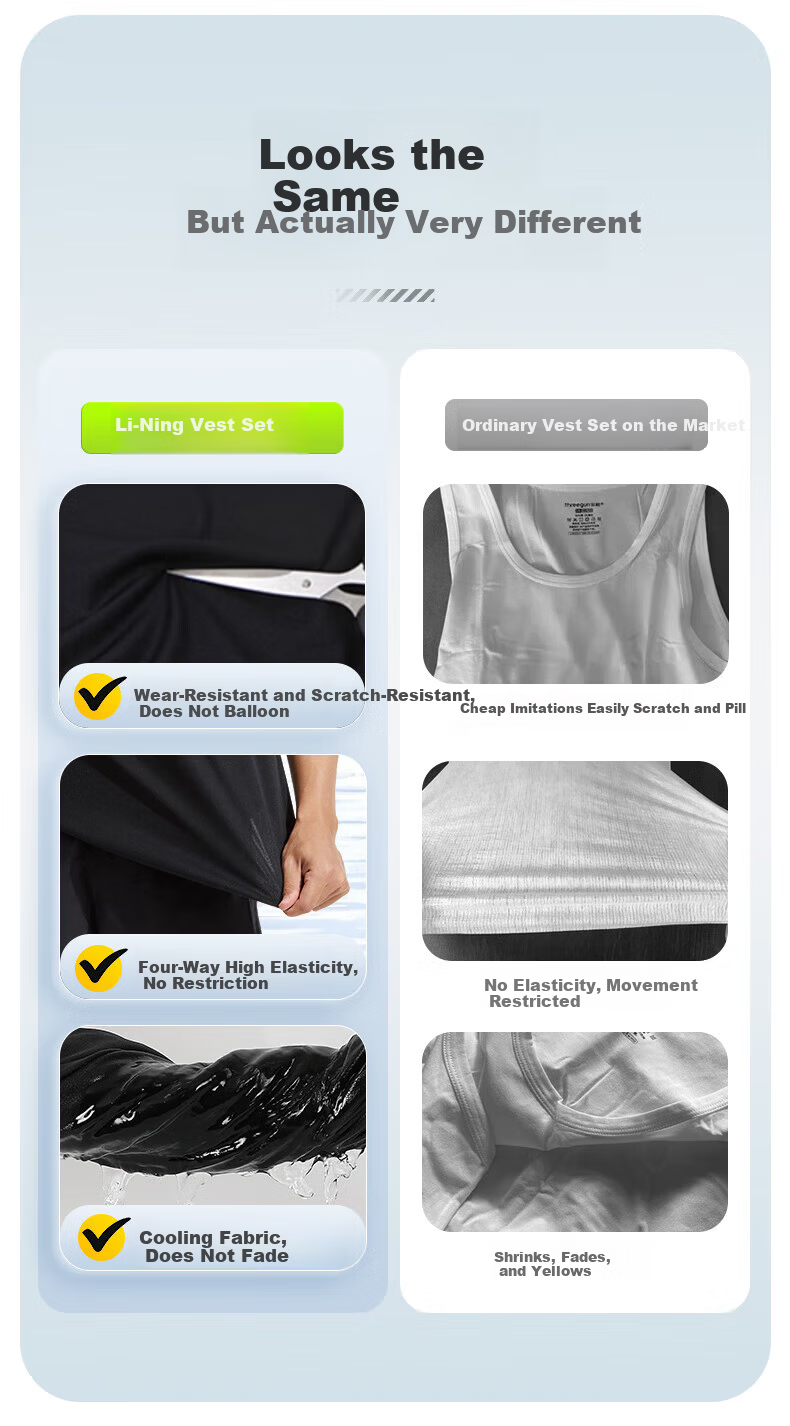 Li-Ning Men's Sleeveless Sports Set, Basketball Jersey, Summer Ice Silk Quick-Dry Thin Shorts, Casual Top 3