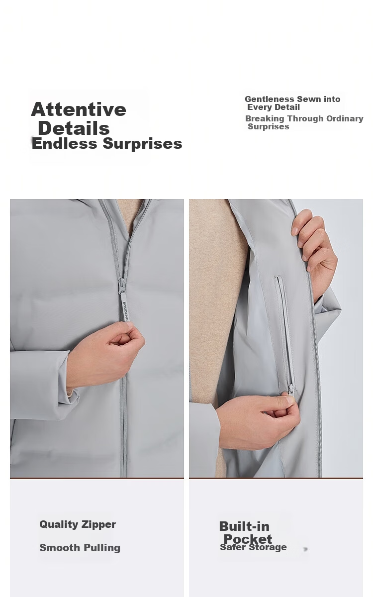 BOSIDENG 25 Years Unisex Couple's Winter 90% Down Thickened Hooded Loose Mid-Length Casual Jacket Gift 8