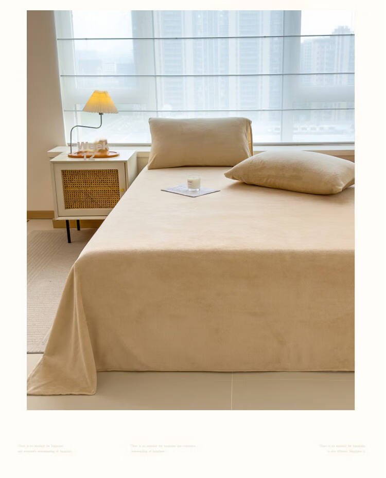 MINISO Milk Velvet Fleece Single Bed Sheet Winter Plush Blanket 160x230cm Dorm Single 1.2x2m Bed 2