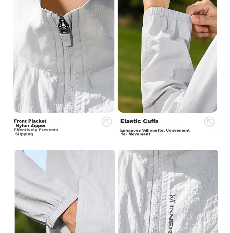 361° Men's Sunscreen Jacket Spring Summer UPF100+ Sports Outdoor Stand Collar Cooling Quick-Dry Coat 652624611-3 13