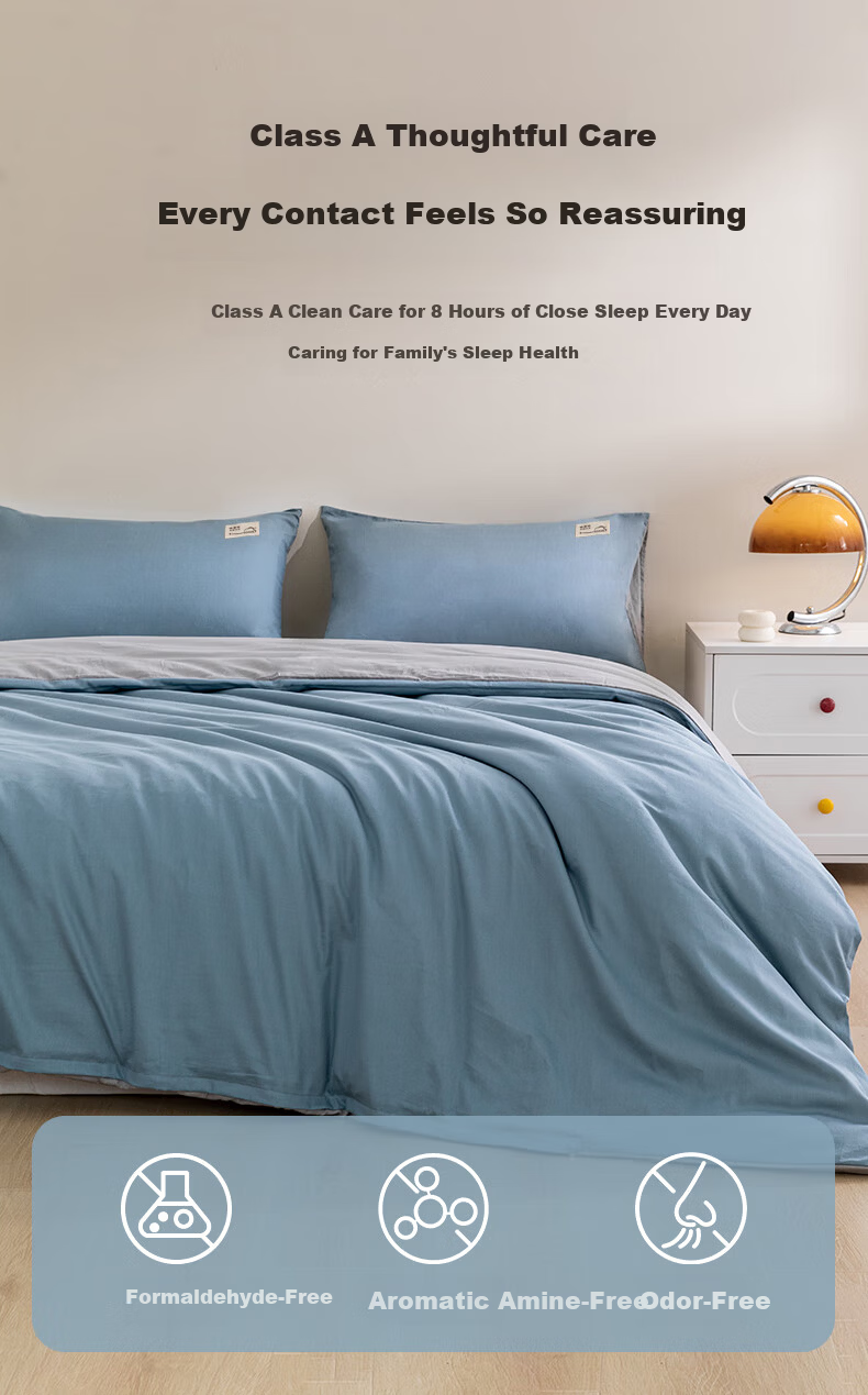 Hengyuanxiang 100% Cotton Quilt Cover Single Piece A-Class Antibacterial Bedding Duvet Cover Sky Blue 1.5*2m 5