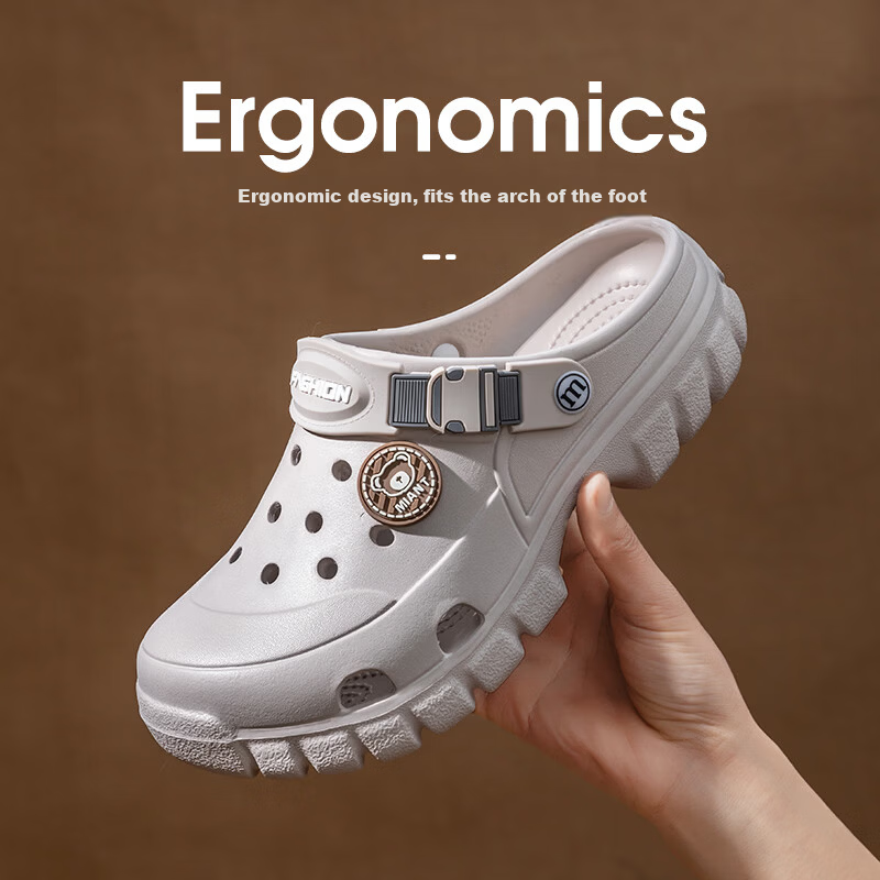 Darcy Mister Men's Summer Outdoor Breathable Holey Shoes Thick Sole EVA Closed-Toe Sandals