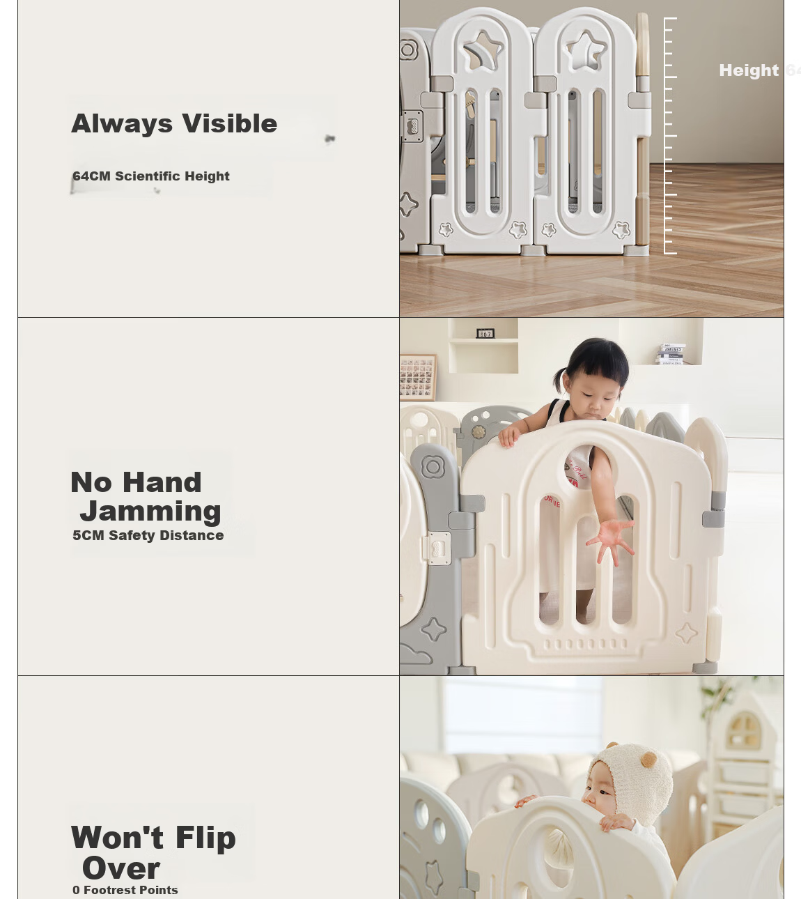 BEIESTATE Baby Crawling Mat Playpen Baby Fence Living Room Astronaut Playpen 180x200cm 18