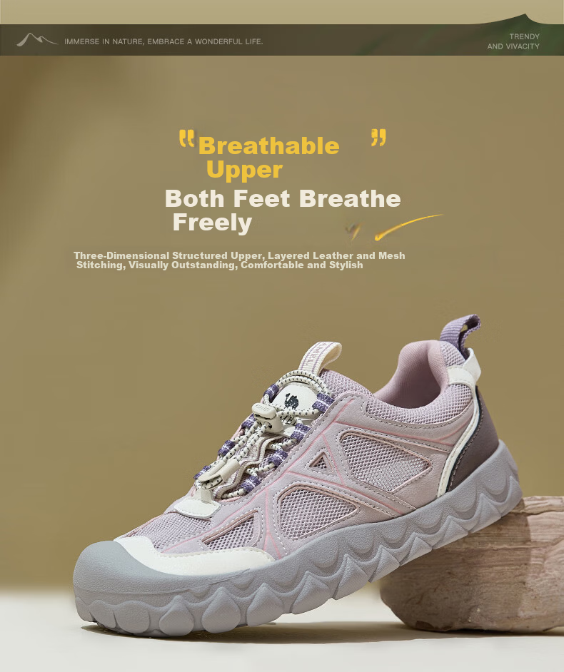 CAMEL Cute Ugly Style Women's Lightweight Outdoor Casual Breathable Elastic Height-Increasing Sports Shoes L26S202180 Purple Size 39 4