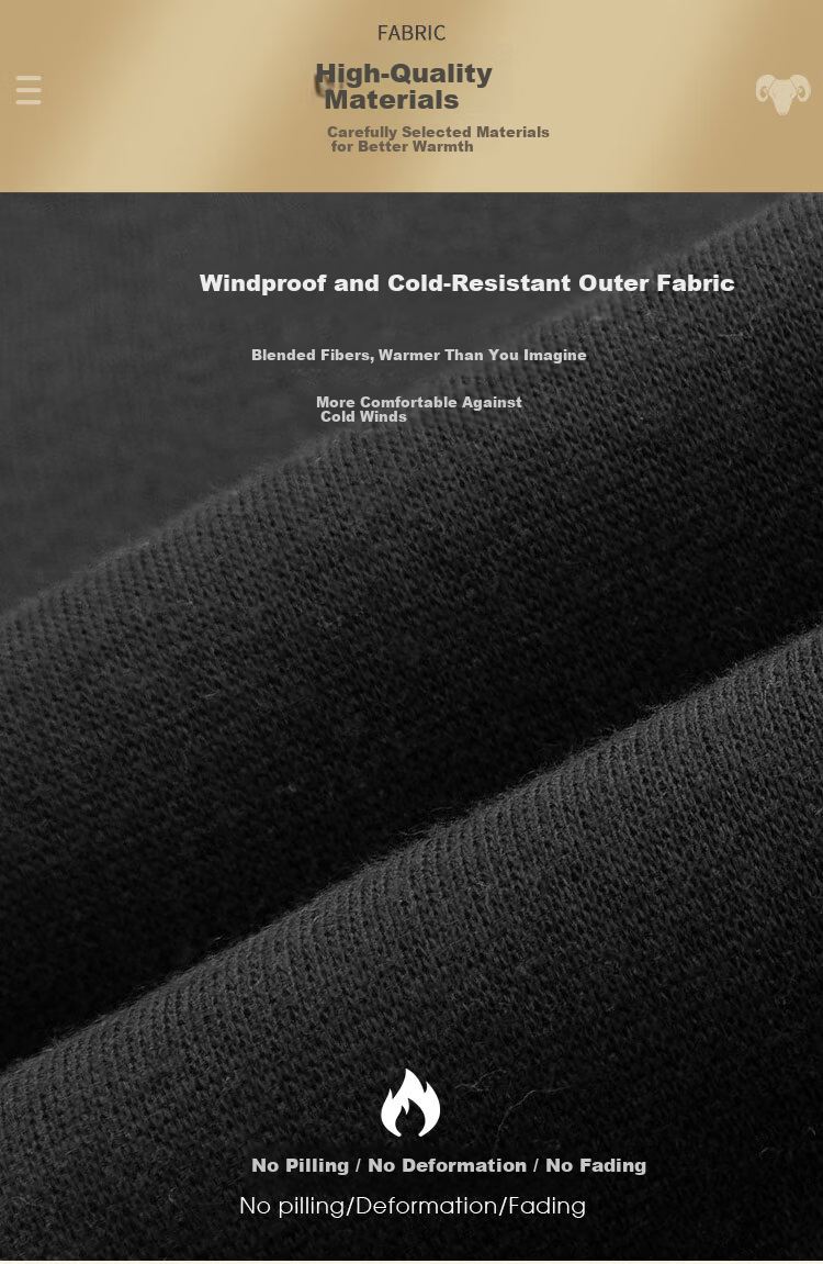 Hengyuanxiang [Hot Sale 50,000 Sets] Men's Thermal Underwear Set Cashmere Goat Velvet Thickened Autumn Winter Crew Neck Top and Bottom Dark Gray 4