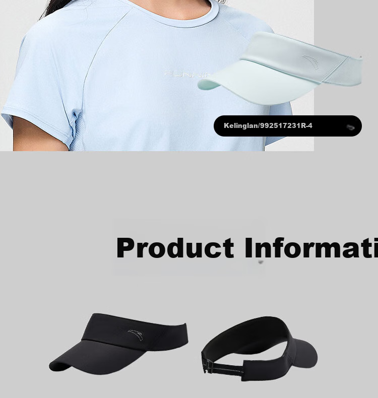 Anta Unlined Cap Unisex Sports Marathon Running Sweat-Absorbing Quick-Dry Sun Protection Adjustable Lightweight Outdoor Sports Hat 10