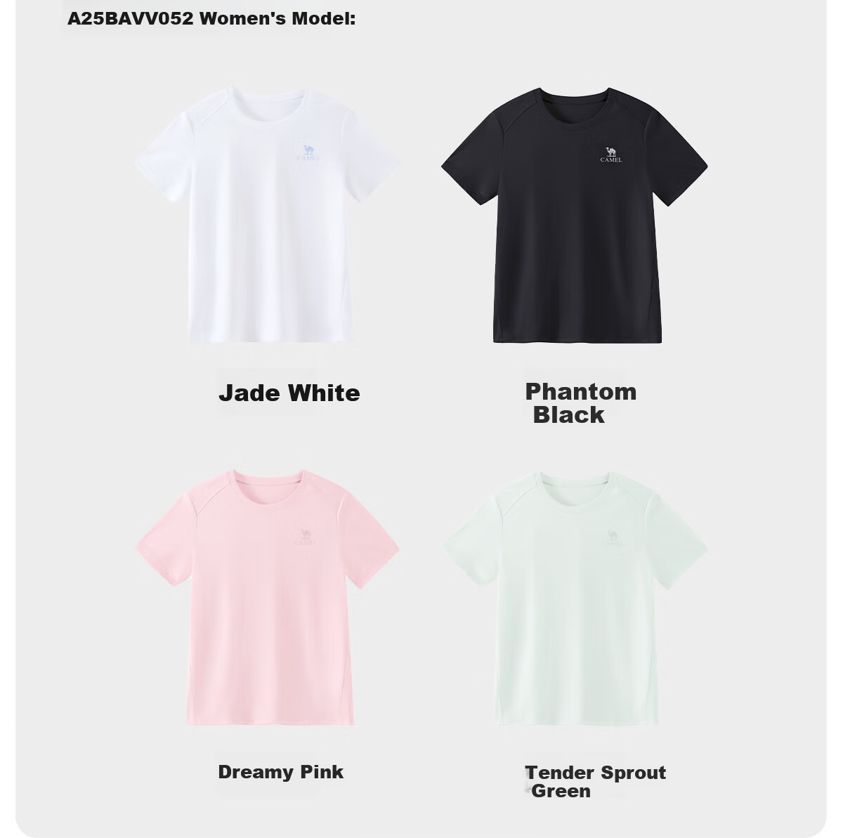 CAMEL Women's Quick-Dry Short-Sleeve T-Shirt, Lightweight Summer Round Neck Breathable Sweat-Wicking Running Fitness Sports Casual Top 2XL 45