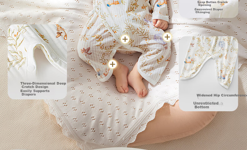 October Crystal Baby Romper Spring Summer Newborn Infant Clothing Unisex Long Sleeve Cotton A-Class 14