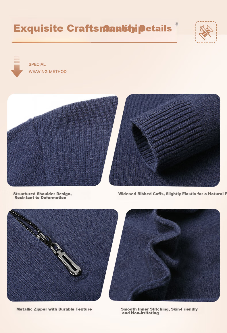 SHANSHANSHANSHAN Men's Wool Sweater Autumn Winter 100% Pure Wool Thickened Warm Base Shirt Red Sweater for Dad's Birth Year 4