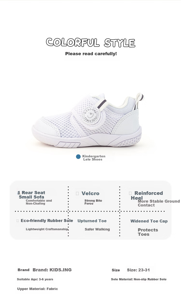 Kids.ing Kindergarten Indoor Shoes Spring Autumn Mesh Breathable Sports Casual Shoes White Size 27 3