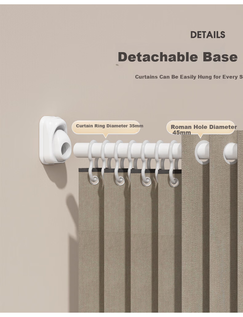 Cobbe No-Drill Retractable Clothes Drying Rod, Universal Collapsible Rod, Clothes Drying Rack, Suspended Support Pole, Drying Rod, Curtain Rod, Roman Rod 14