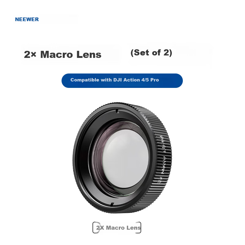 NEEWER Filter for DJI Action5 Pro/Action4 Action Camera, 2x Macro Lens, Single Piece