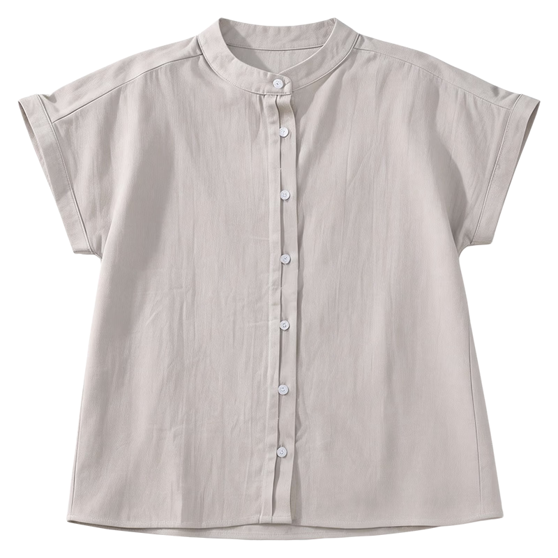 ENC Women's Relaxed Fit Short Sleeve Shirt Flutter Sleeve Simple High-End Summer New Lightweight Breathable Casual Versatile Top