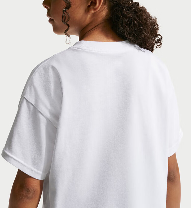 Nike Youth Sports T-Shirt Summer New Loose Fit Cotton Lightweight Casual Short Sleeve IO8121-100 White M 4