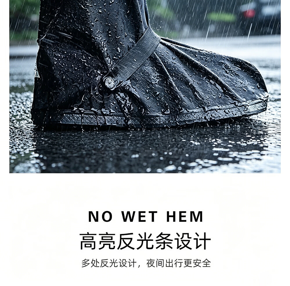 Andatong Waterproof Sandproof Rain Shoe Covers Outdoor Snowproof Non-slip Wear-resistant Adult Mid-High Boot Covers Size L 40-42 5