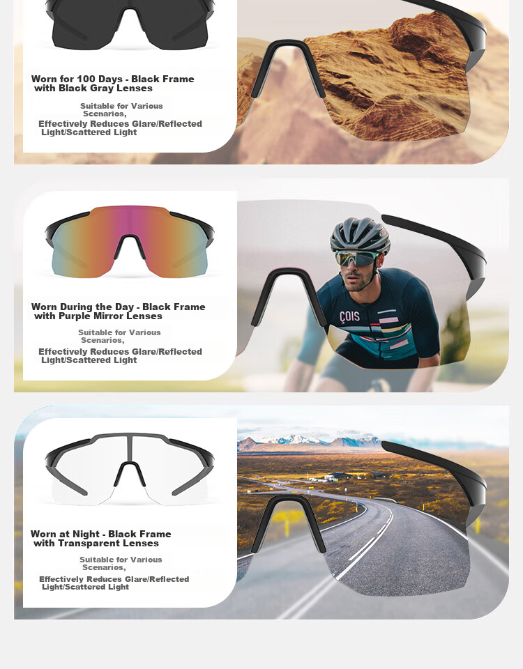 FENCHI Cycling Windproof Outdoor Sports Sunglasses Unisex UV Protection Mountain Climbing Goggles 14