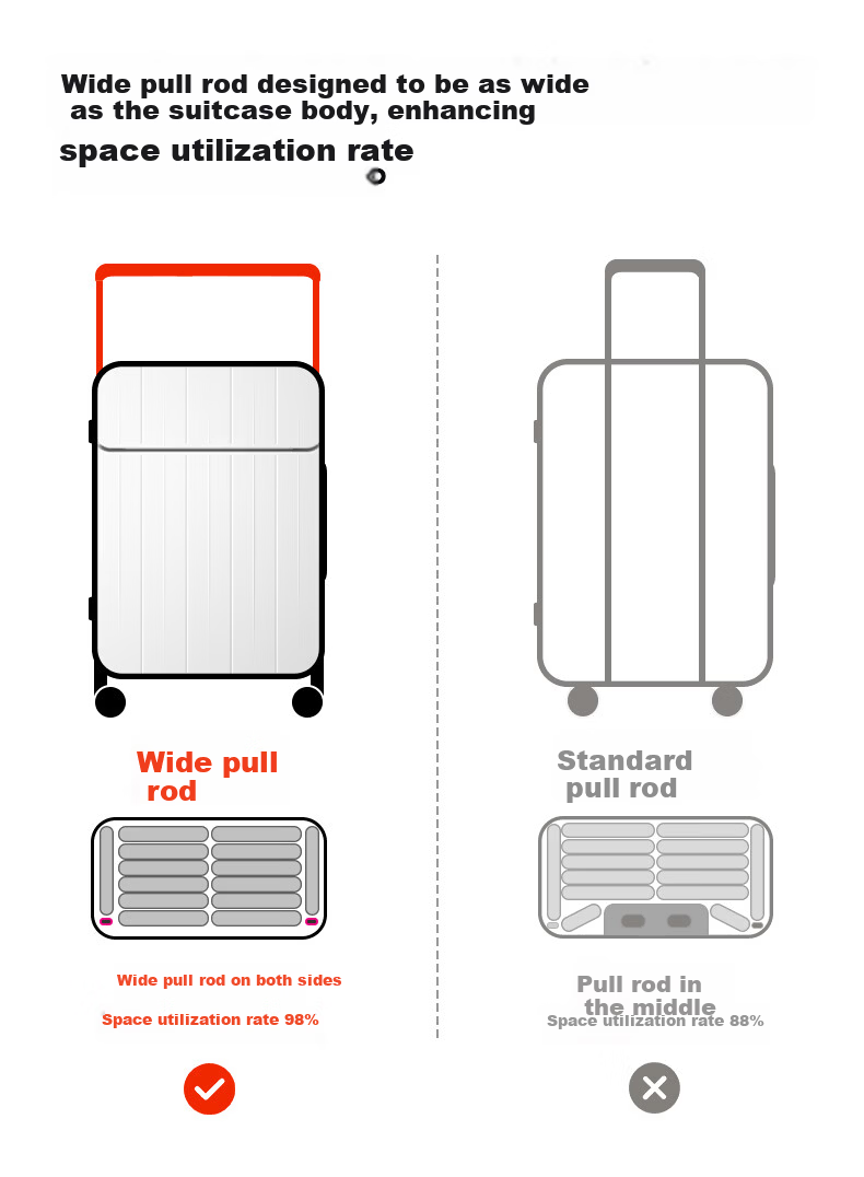 DTA Luggage Suitcase Women Front Open Multifunctional Wide Rod Travel Case Password Leather Box Men White 20 Inch 23