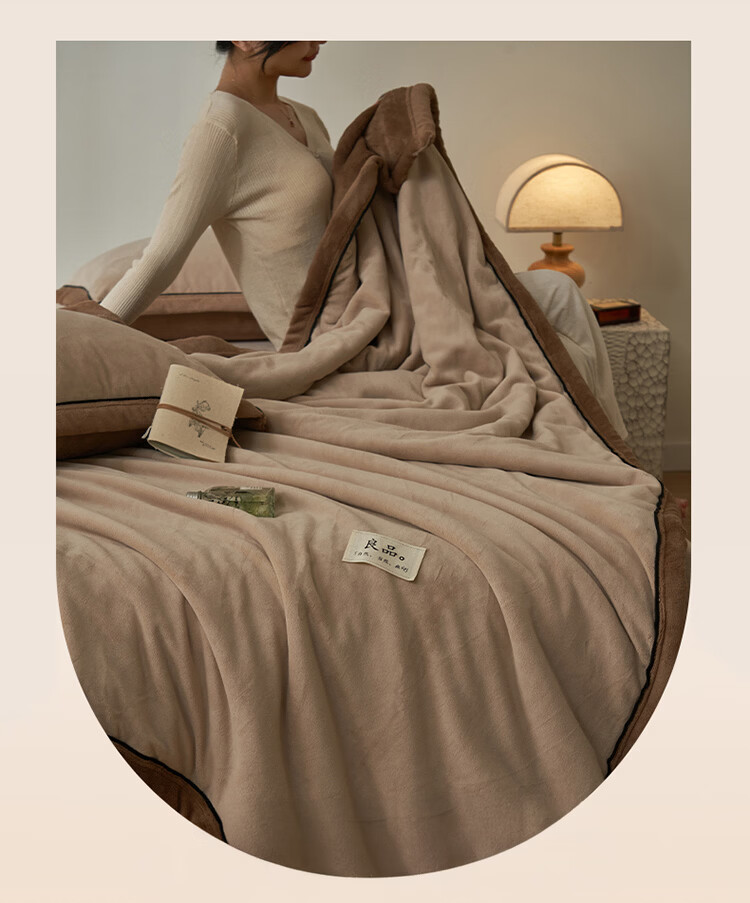 Wuyinliangpin Double-Sided Winter Milk Velvet Blanket, Office Nap Thickened Throw, Nordic Style Towel Blanket, 200*230cm 8