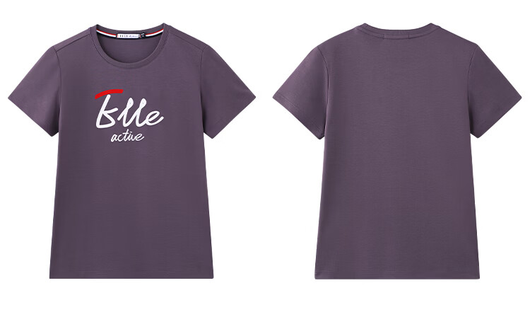 ELLE ACTIVE Fashion Versatile Antibacterial Short Sleeve T-Shirt Women Slim Fit High Cotton Content Summer New Round Neck Top Navy Blue XL 17