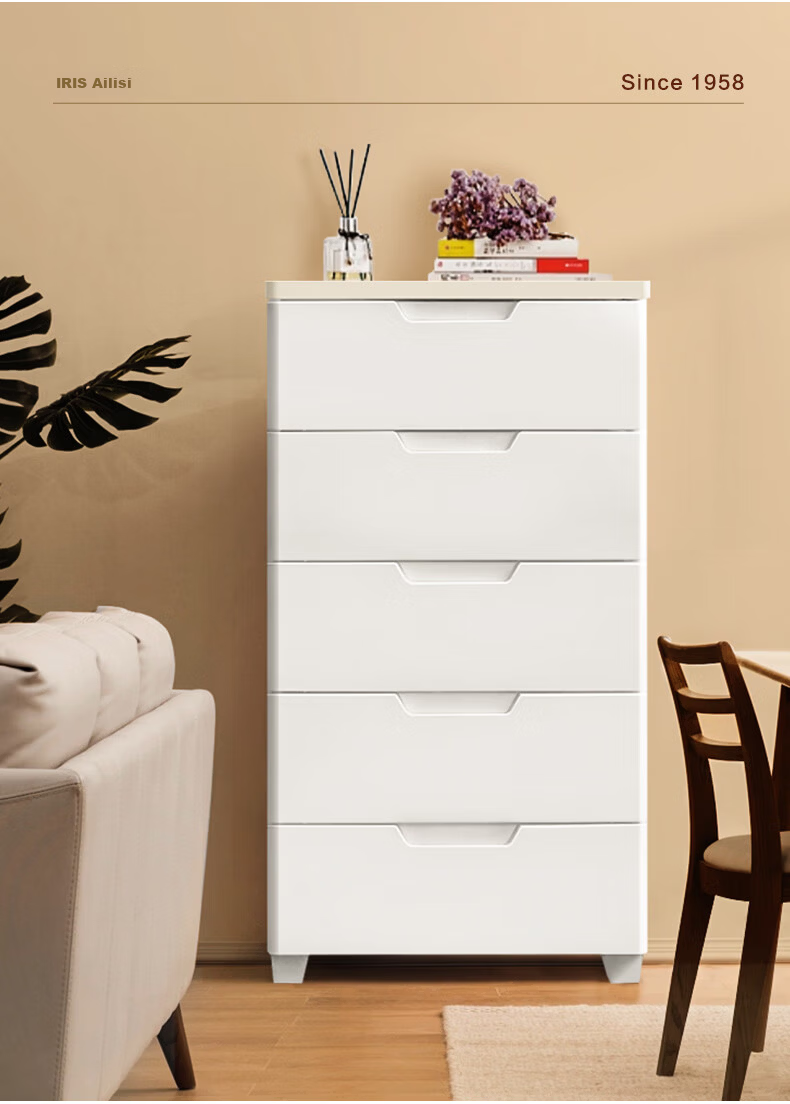 IRIS Storage Cabinet, Drawer-Style Baby Wardrobe, Storage Cabinet, Simple Organizer Cabinet, Eco-Friendly Plastic Storage Box, Alice Five-Tier 4