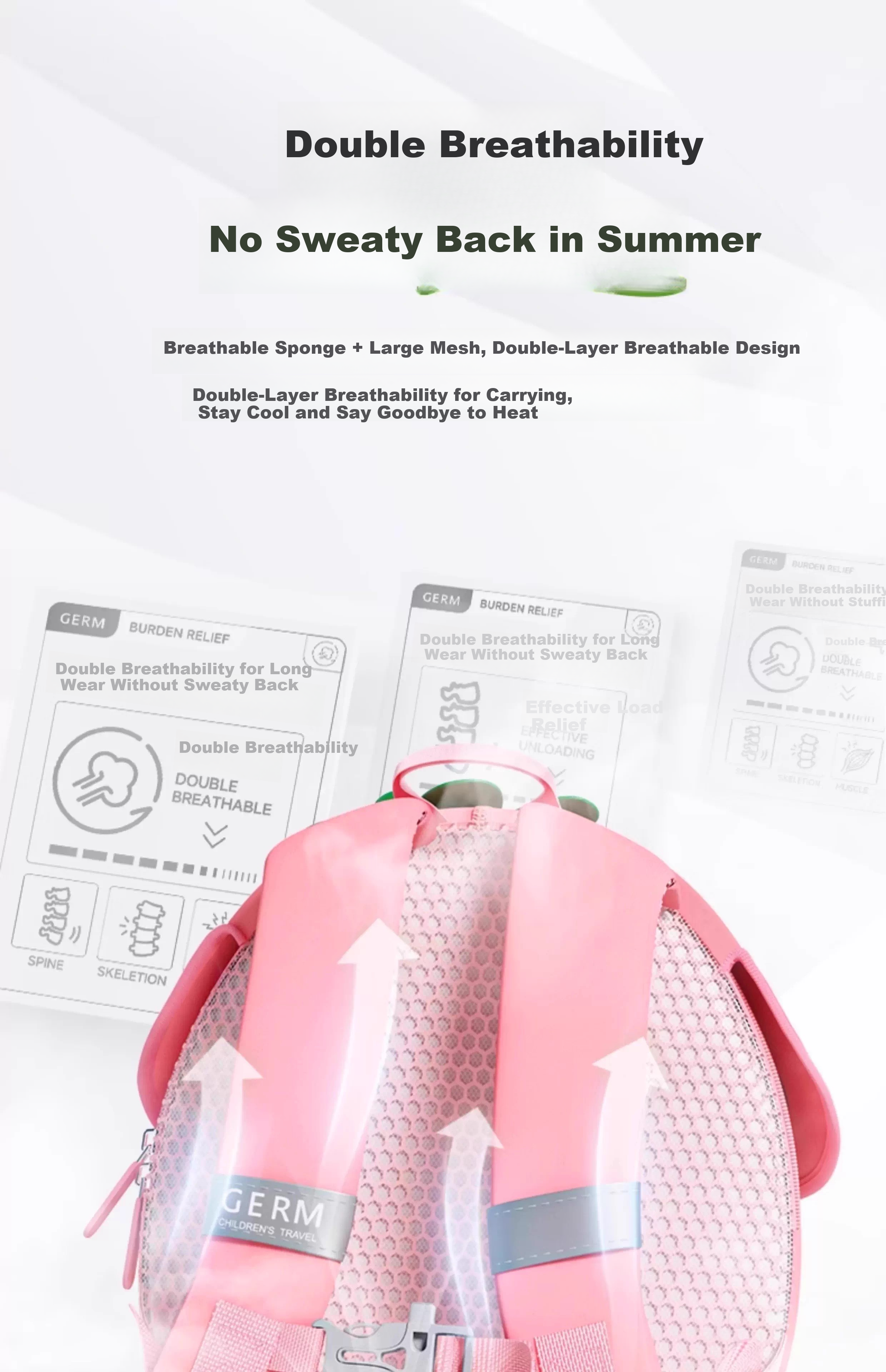 Germ Kids Backpack Kindergarten Girls Cute Strawberry White Chocolate Birthday Gift for Little Girls 5